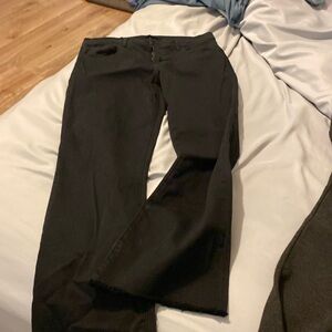 J Brand Selena Mid Rise Cropped Boot Denim Black Bastille Size 29